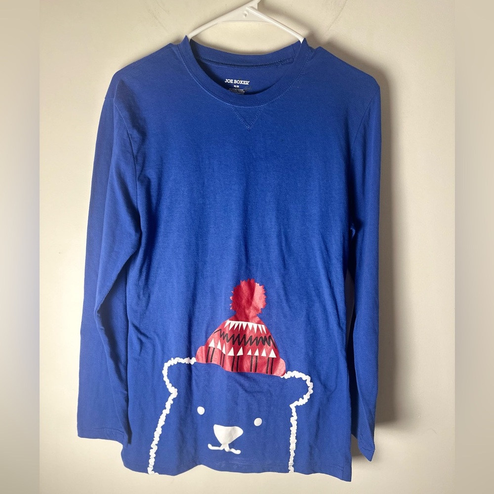 JOE BOXER Long Sleeve Blue Polar Bear T-Shirt Crew Neck Men’s Size Medium